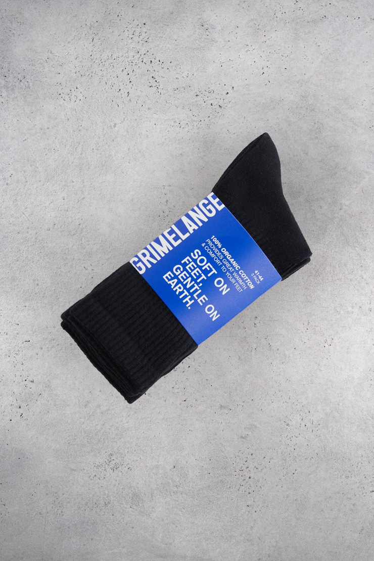 ISILDUR Erkek Organik Pamuklu 3 Lü Paket Siyah Çorap