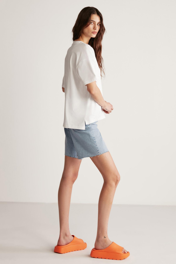 JEMMY Basic Relaxed Beyaz Tekli T-Shirt