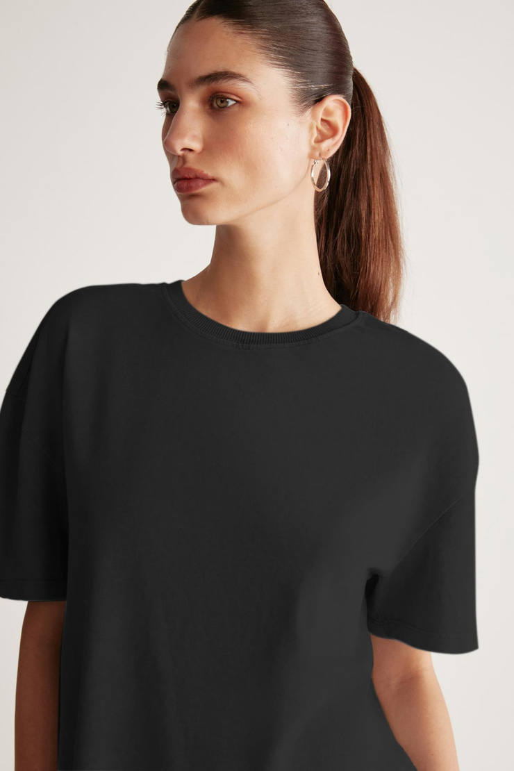 JEMMY Basic Relaxed Siyah Tekli T-Shirt