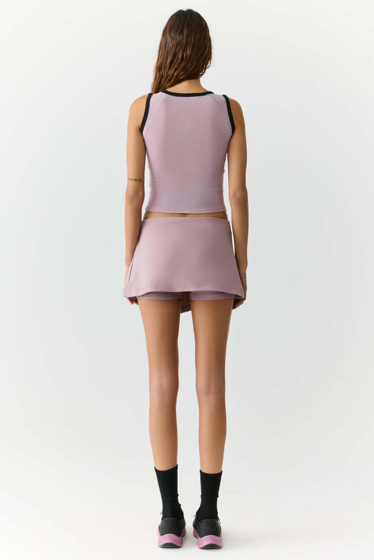 JENNY Kadın Yuvarlak Yaka Kolsuz Baskı Detaylı Gül Kurusu T-Shirt