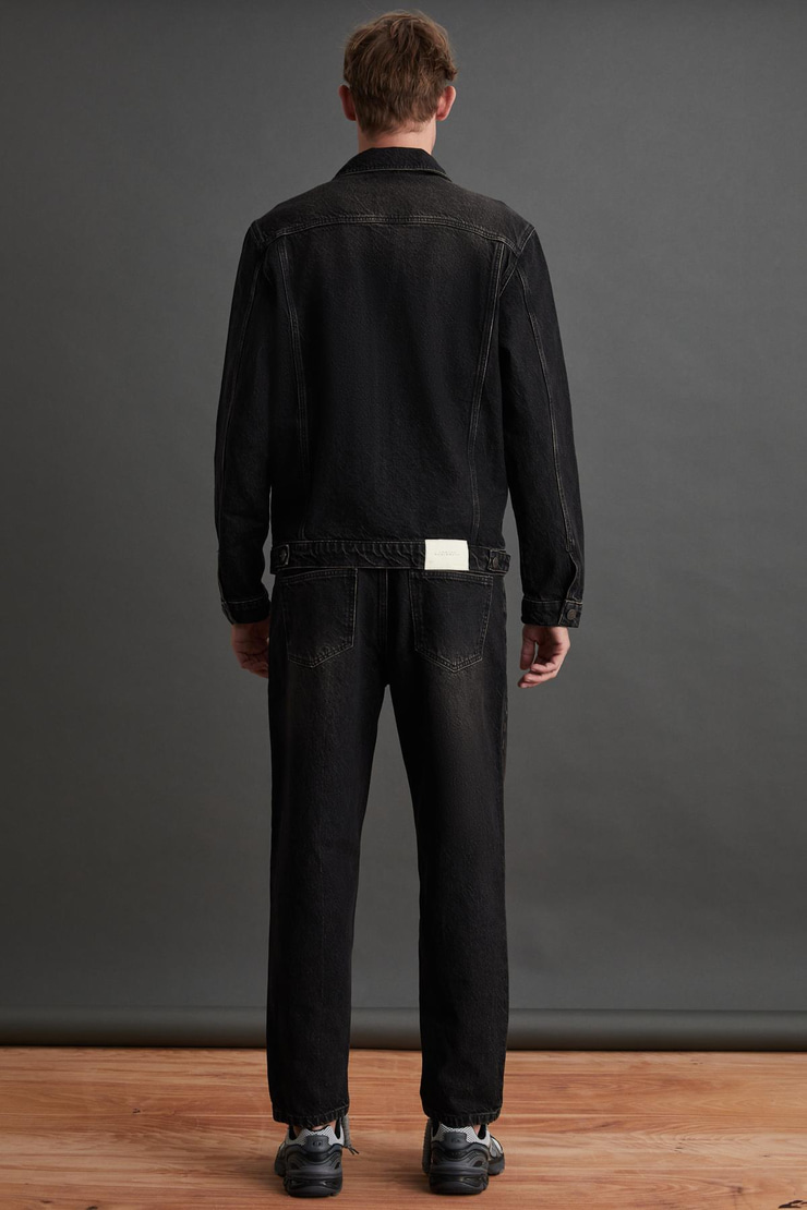 JERICHO Erkek Denim Oversize Siyah Ceket