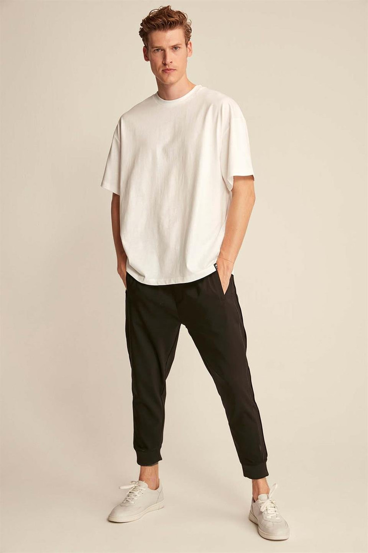 JETT Örme Oversize Beyaz  T-Shirt