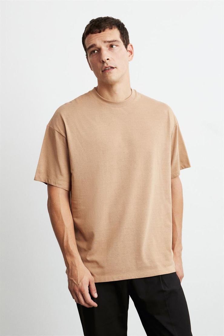 JETT Örme Oversize Kahverengi  T-Shirt