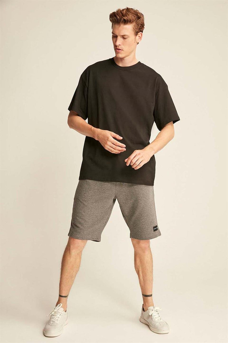 JETT Örme Oversize Siyah  T-Shirt