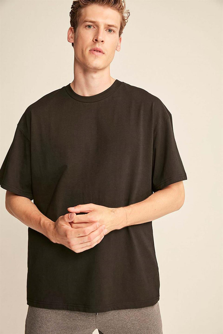 JETT Örme Oversize Siyah  T-Shirt