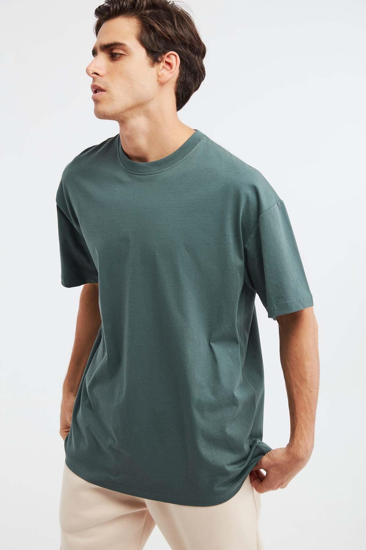 JETT  Oversize Koyu Yeşil  T-Shirt