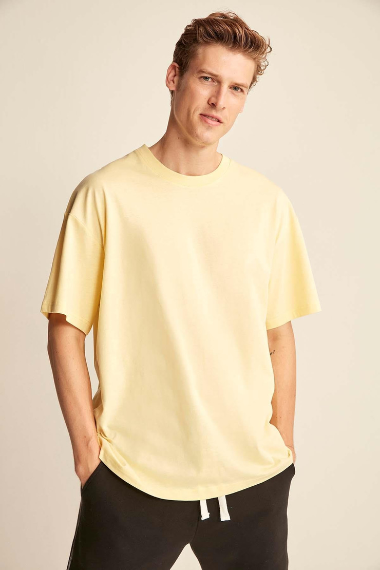 JETT  Oversize Sarı  T-Shirt