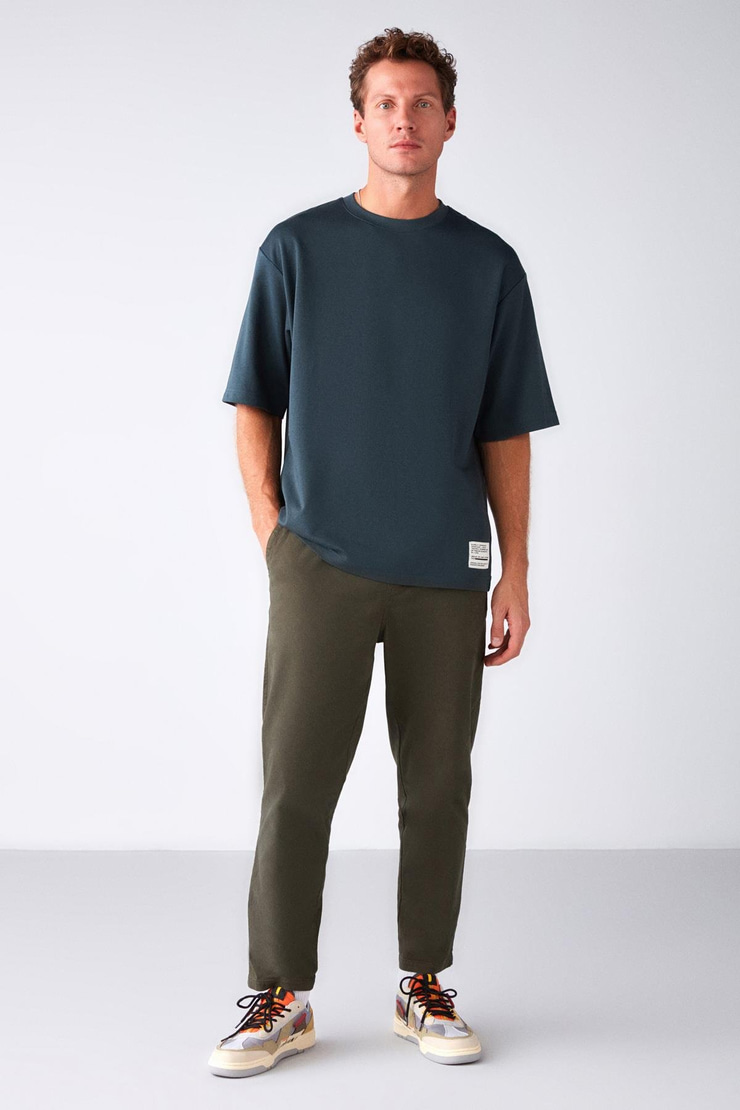 JOEL Basic Oversize Yeşil  T-Shirt