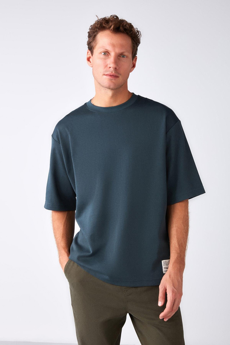 JOEL Basic Oversize Yeşil  T-Shirt