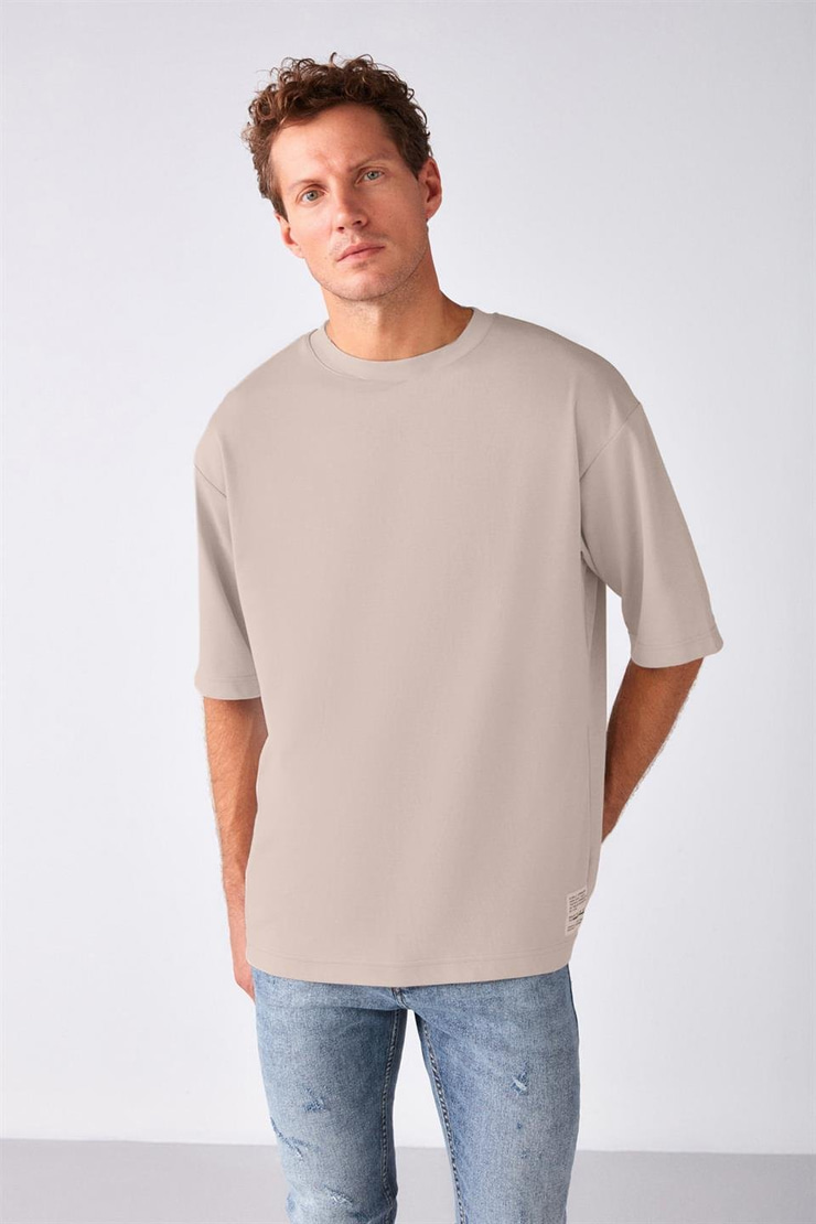 JOEL Örme Oversize Pembe  T-Shirt