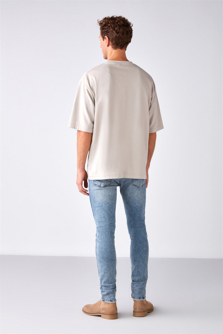 JOEL Örme Oversize Taş Rengi  T-Shirt