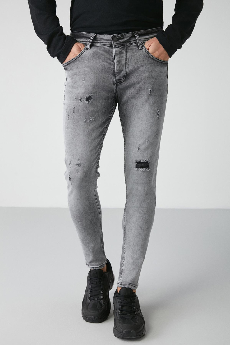 JOHEN Relaxed Skinny Açık Gri  Jeans