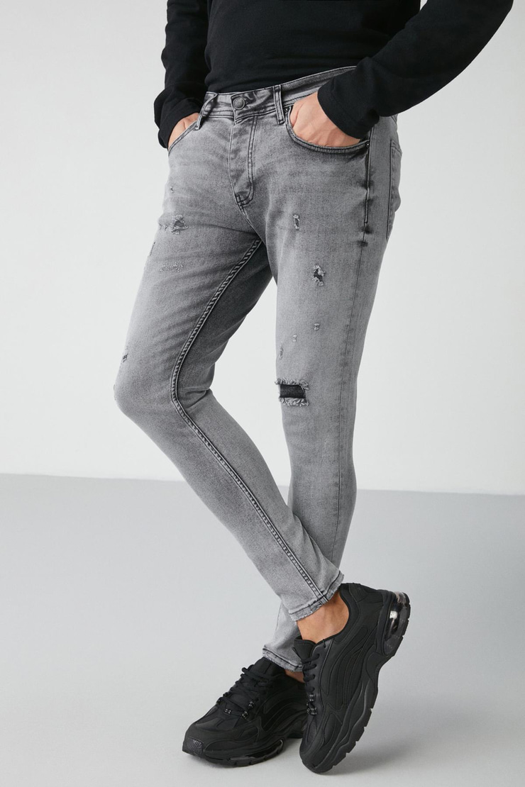 JOHEN Relaxed Skinny Açık Gri  Jeans