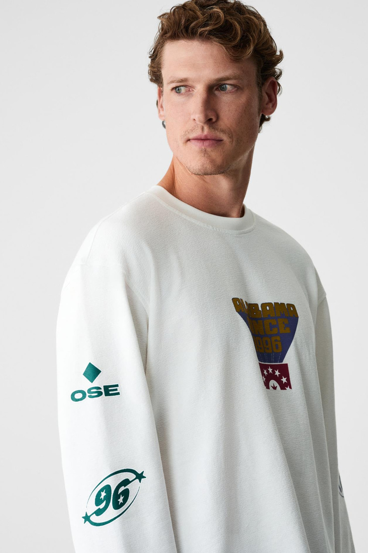 KALIMERA Erkek %100 Organik Pamuklu Bisiklet Yakalı Uzun Kollu Beyaz T-Shirt