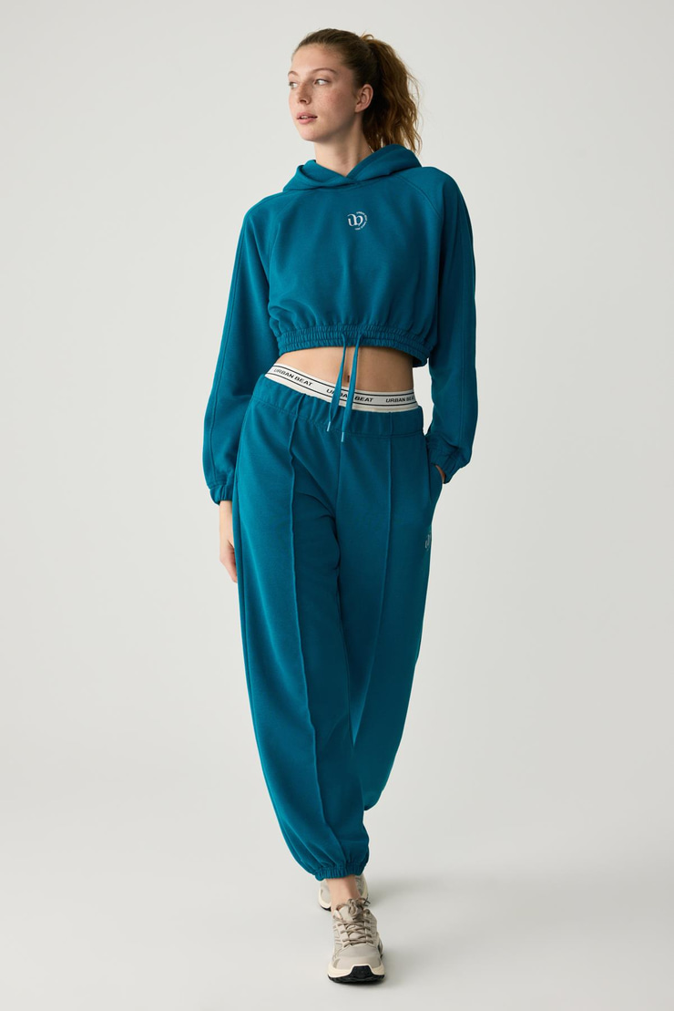 KATHRINE Kadın Kapüşonlu Mavi Sweatshirt