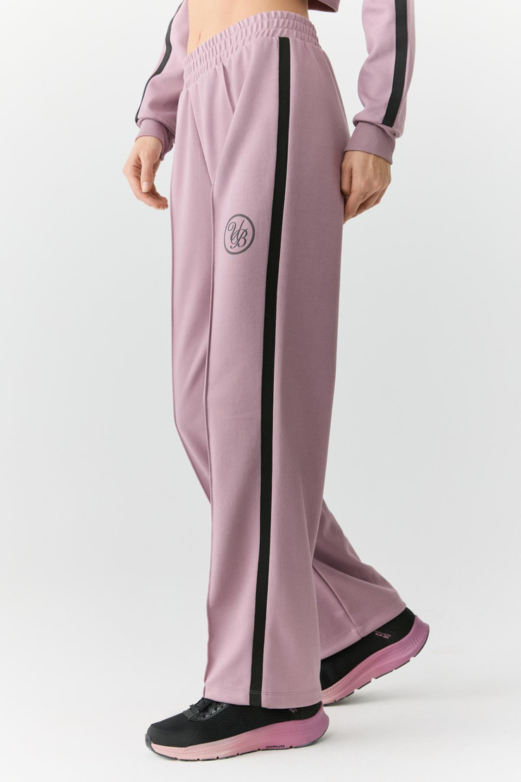 KIMIKO Kadın Beli Lastikli Relaxed Küçük Baskılı Gül Kurusu Eşofman Altı