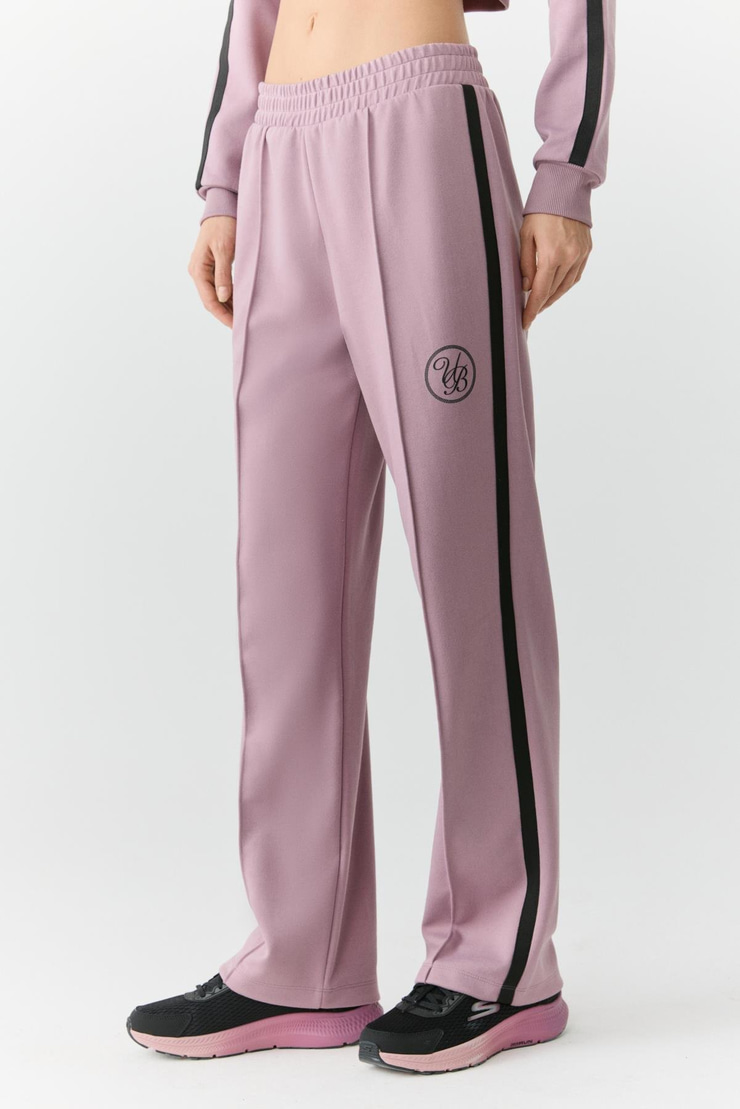 KIMIKO Kadın Beli Lastikli Relaxed Küçük Baskılı Gül Kurusu Eşofman Altı