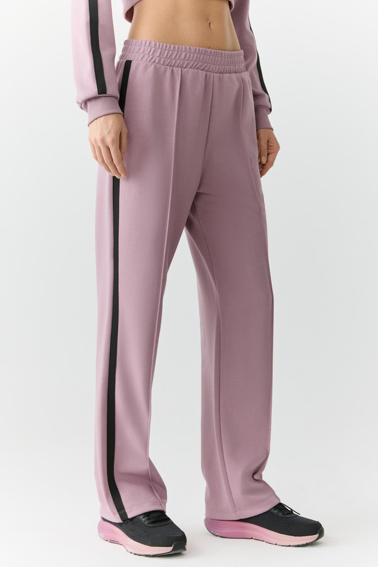 KIMIKO Kadın Beli Lastikli Relaxed Küçük Baskılı Gül Kurusu Eşofman Altı