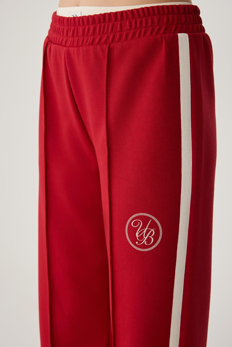 KIMIKO Kadın Beli Lastikli Relaxed Küçük Baskılı Kırmızı Eşofman Altı