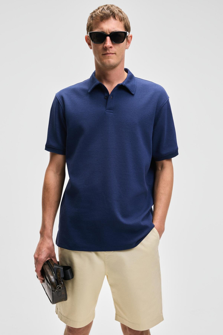 LAPORTE  Regular Lacivert  Polo Yaka T-shirt