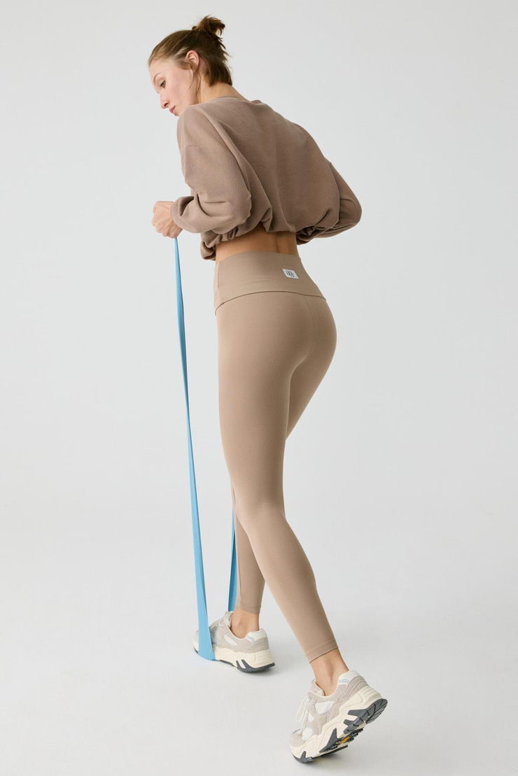 LARISA Kadın Toplayıcı Küçük Baskı Detaylı Vizon Tayt