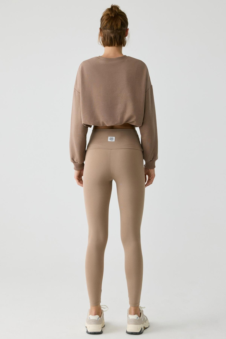 LARISA Kadın Toplayıcı Küçük Baskı Detaylı Vizon Tayt