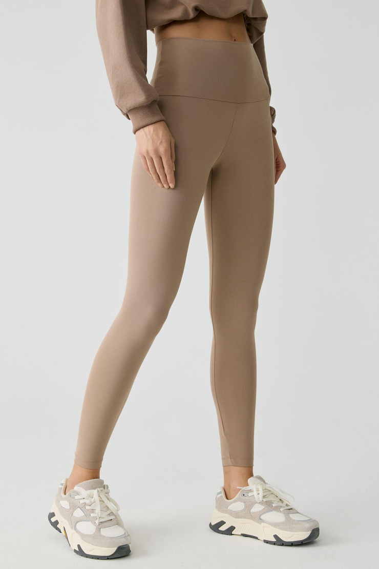 LARISA Kadın Toplayıcı Küçük Baskı Detaylı Vizon Tayt