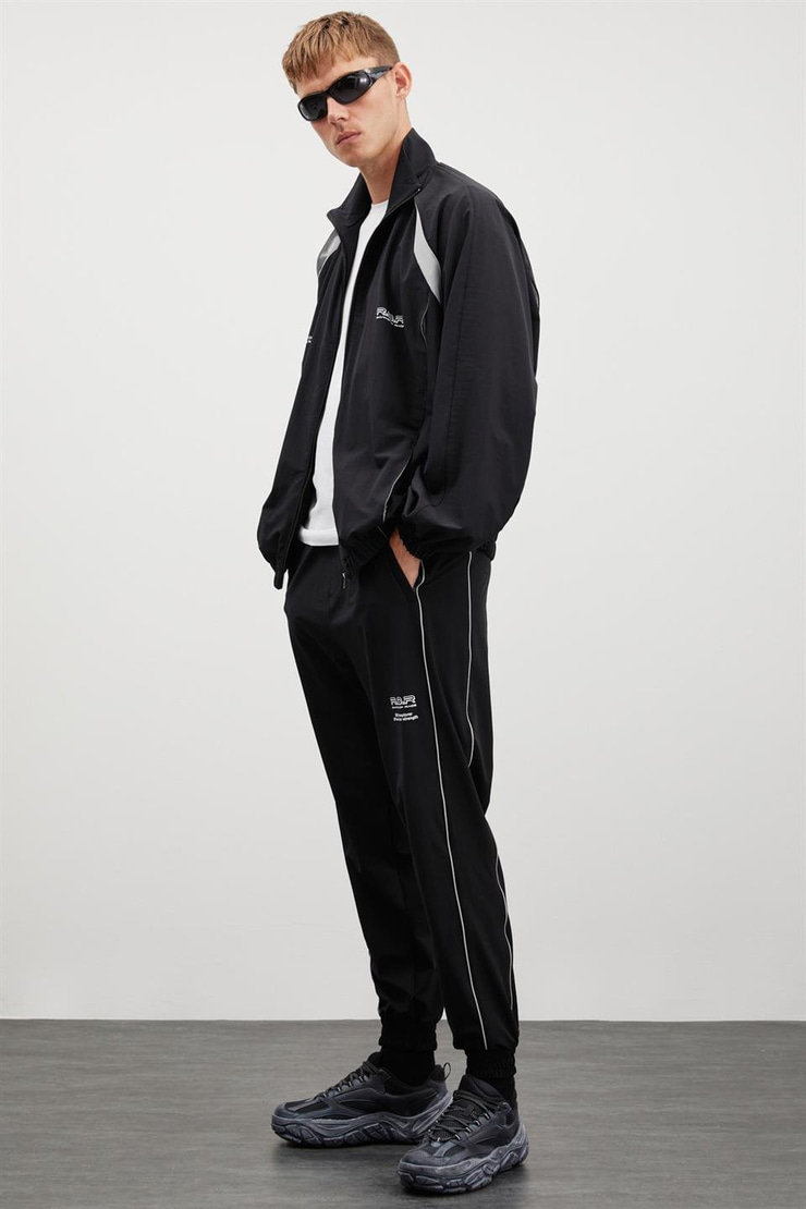 LARS Paraşüt Relaxed Siyah Tekli Alt-Üst Takım