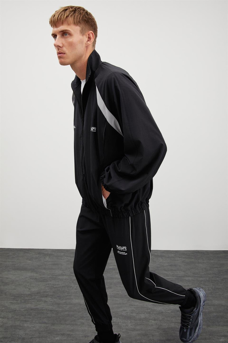 LARS Paraşüt Relaxed Siyah Tekli Alt-Üst Takım