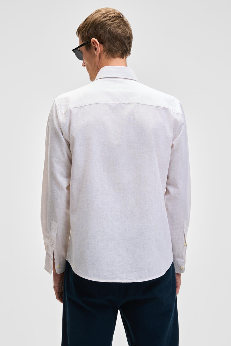 LASSE Erkek Gömlek Yaka Manşetli Uzun Kollu Regular Fit Bej Gömlek