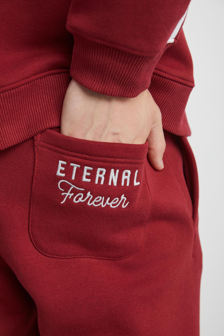 LASTING Basic Regular Bordo Tekli Eşofman Altı