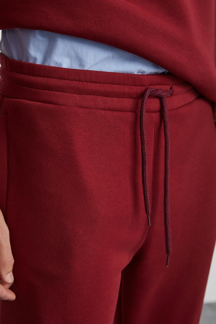 LASTING Basic Regular Bordo Tekli Eşofman Altı