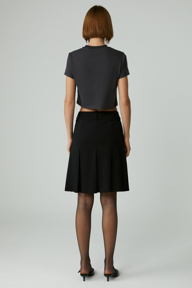 LAVIVA Kadın Kısa Fermuar Detaylı Siyah Etek