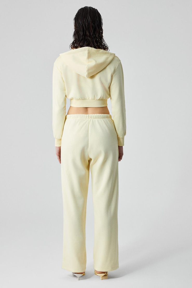 LAYA Kadın %100 Pamuk Regular Fit Çift Cepli Sarı Eşofman Altı