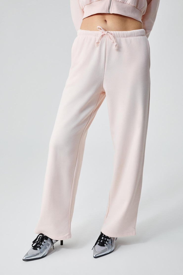 LAYA Kadın %100 Pamuk Regular Fit Çift Cepli Pembe Eşofman Altı