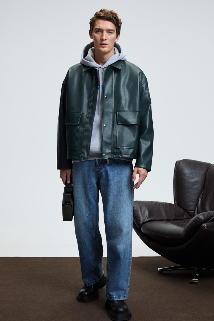 LELAND Erkek Kapüşonlu Kanguru Cepli Göğsü Nakışlı Regular Fit Grimelanj Sweatshirt