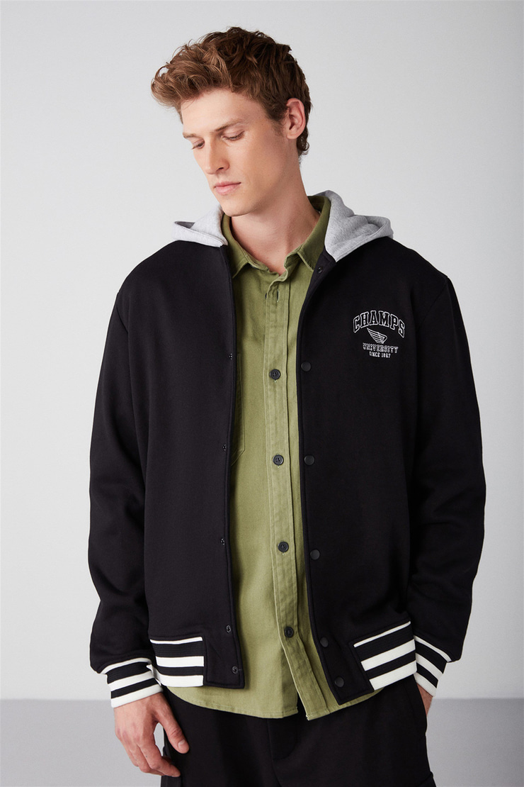 LEON Örme Oversize Siyah  Sweatshirt