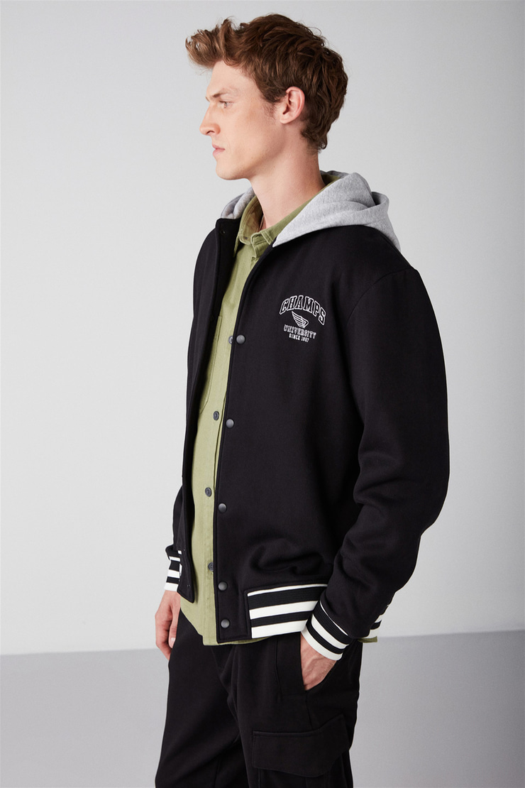 LEON Örme Oversize Siyah  Sweatshirt