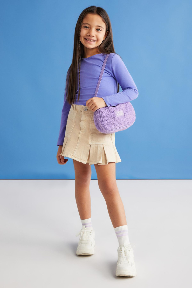 LILLY Kız Çocuk Bisiklet Yaka Uzun Kollu Mor Bluz