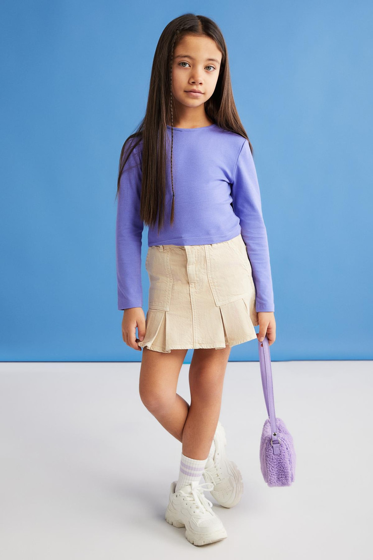 LILLY Kız Çocuk Bisiklet Yaka Uzun Kollu Mor Bluz