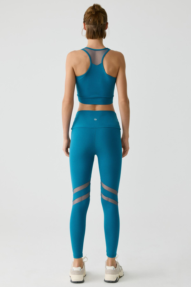 LISSA Kadın Tül Detaylı Mavi Atlet