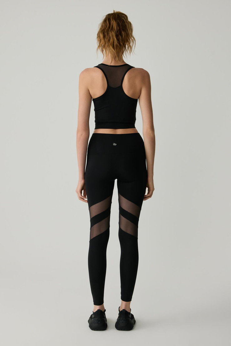 LISSA Kadın Tül Detaylı Siyah Atlet