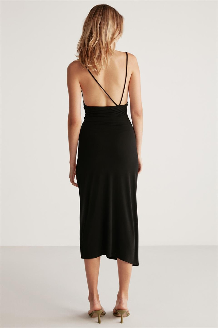 LIZZIE Örme Slim Siyah  Elbise