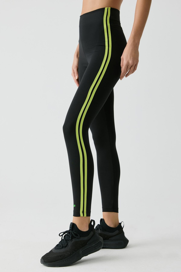 LOLITA Kadın Yanı Şeritli Biyeli Yumuşacık Siyah Tayt