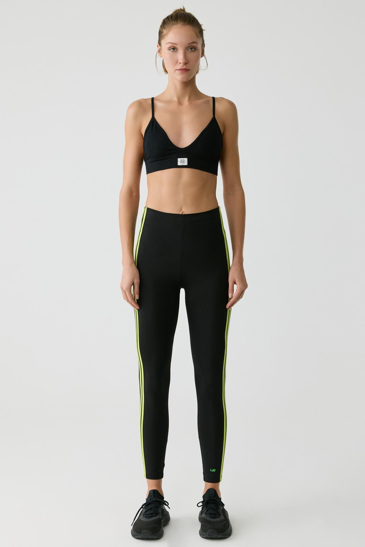 LOLITA Kadın Yanı Şeritli Biyeli Yumuşacık Siyah Tayt