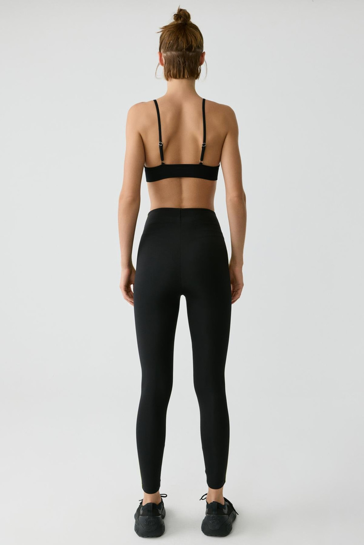 LOLITA Kadın Yanı Şeritli Biyeli Yumuşacık Siyah Tayt