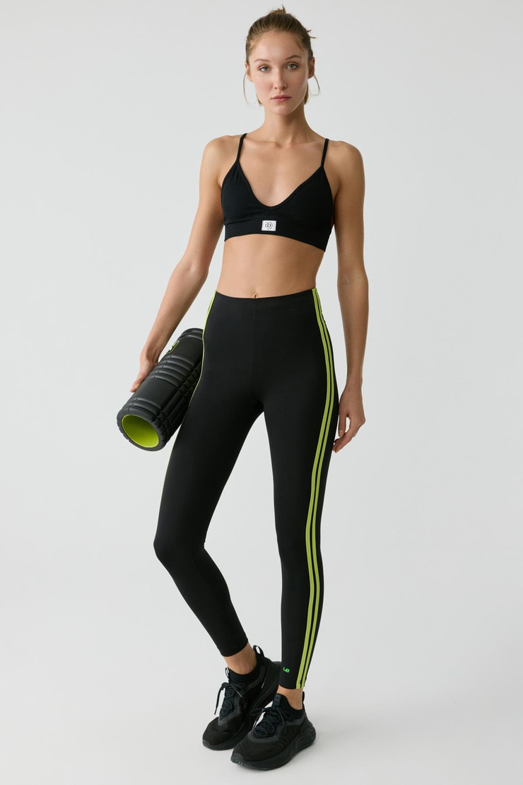 LOLITA Kadın Yanı Şeritli Biyeli Yumuşacık Siyah Tayt