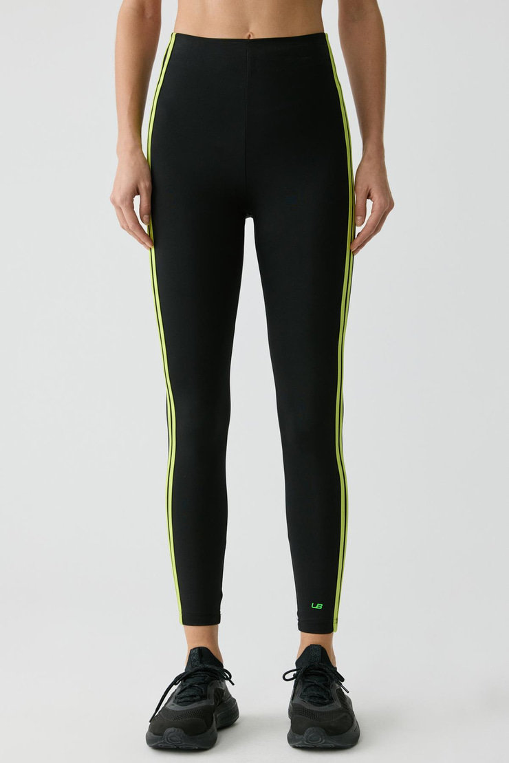 LOLITA Kadın Yanı Şeritli Biyeli Yumuşacık Siyah Tayt