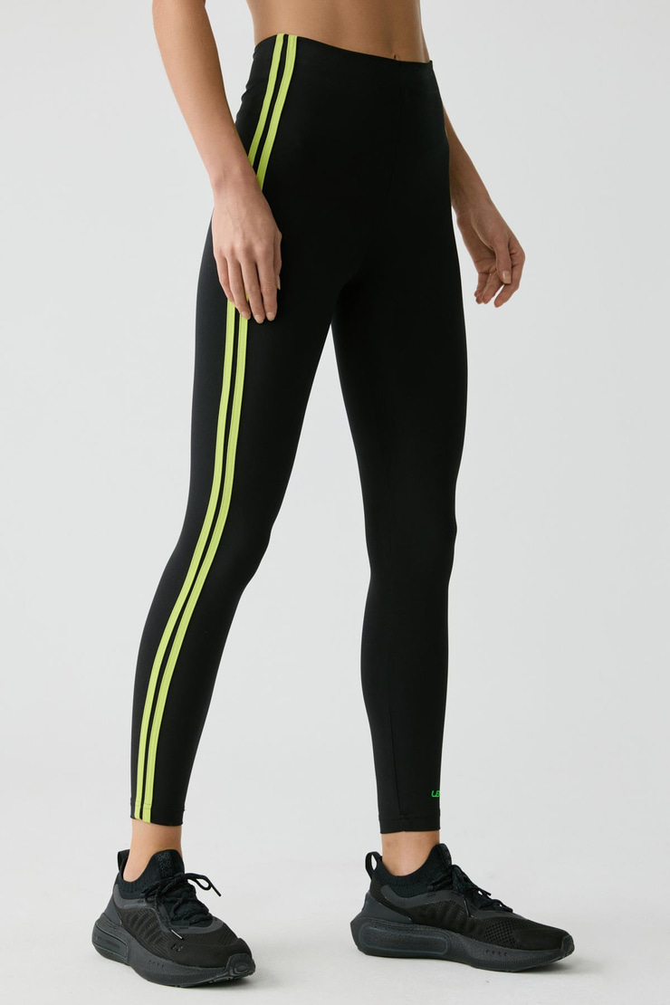 LOLITA Kadın Yanı Şeritli Biyeli Yumuşacık Siyah Tayt