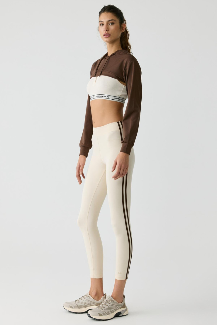 LUSSI Kadın Uzun Kollu Kapüşonlu Acı Kahve Büstiyer